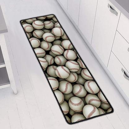 Baseballs 3D Print Long Kitchen Mat