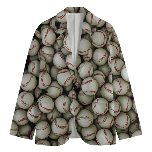 Baseballs 3D Print Men's Blazer
