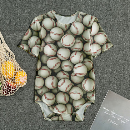 Baseballs 3D Print Men's Bodysuit