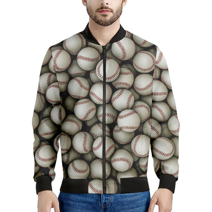 Baseballs 3D Print Men's Bomber Jacket