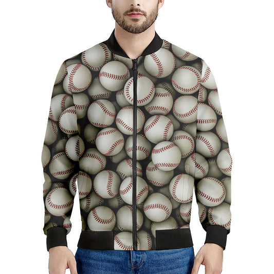 Baseballs 3D Print Men's Bomber Jacket