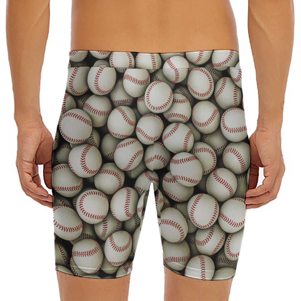 Baseballs 3D Print Men's Long Boxer Briefs