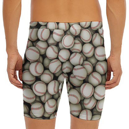 Baseballs 3D Print Men's Long Boxer Briefs