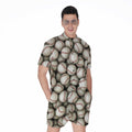 Baseballs 3D Print Men's Romper