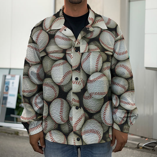 Baseballs 3D Print Men's Shirt Jacket
