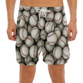 Baseballs 3D Print Men's Split Running Shorts