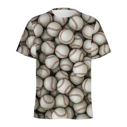 Baseballs 3D Print Men's Sports T-Shirt
