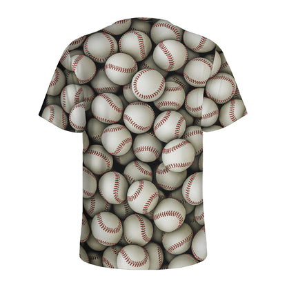 Baseballs 3D Print Men's Sports T-Shirt