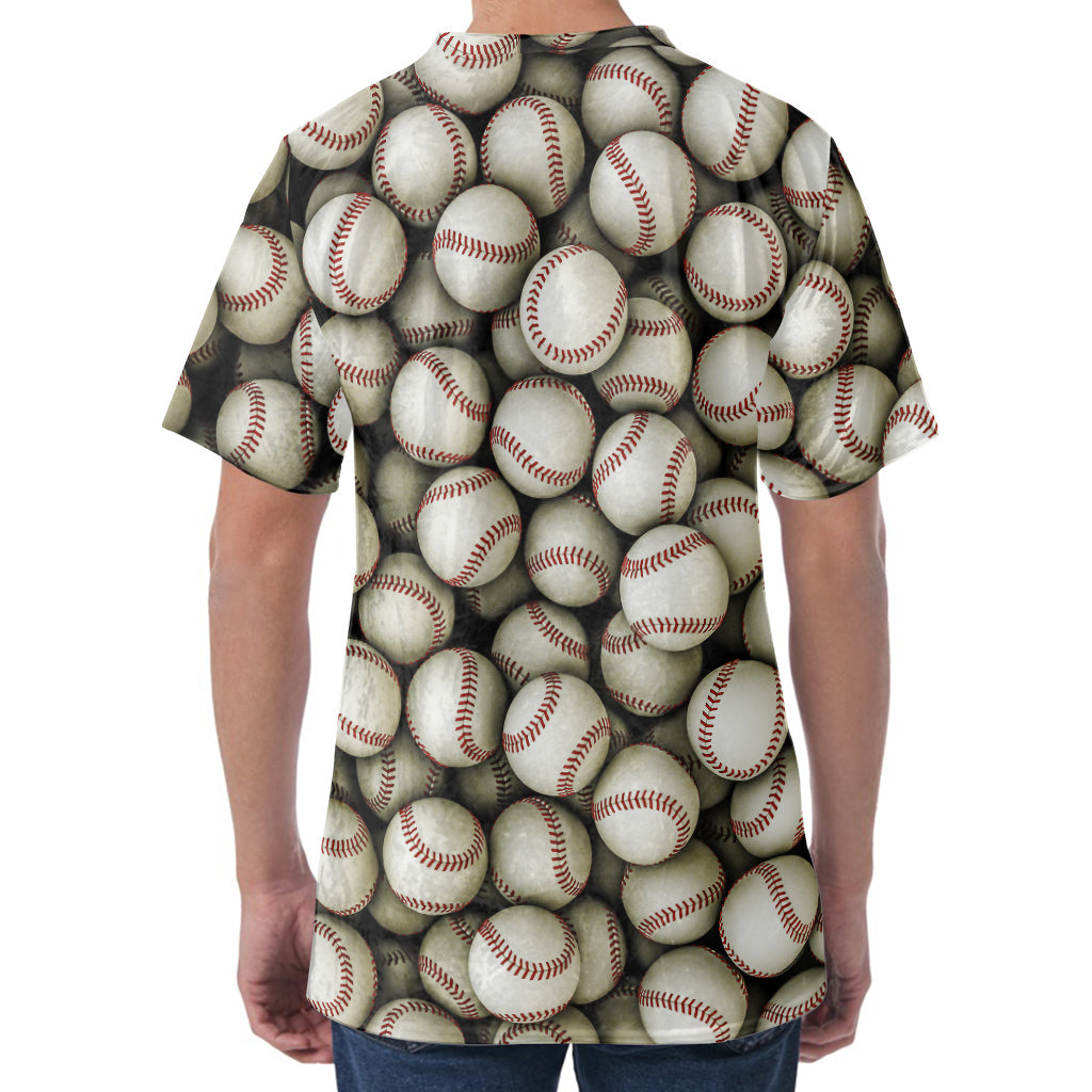 Baseballs 3D Print Men's Velvet T-Shirt