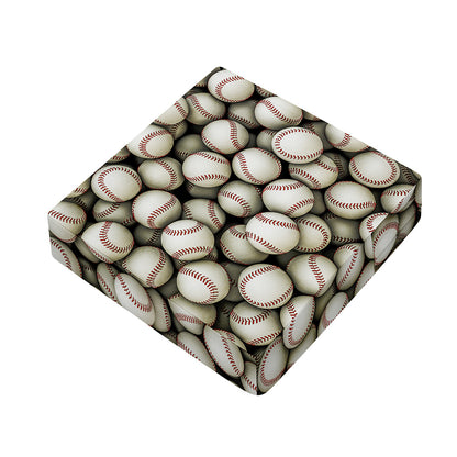 Baseballs 3D Print Outdoor Seat Cushion Cover