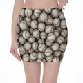 Baseballs 3D Print Pencil Mini Skirt