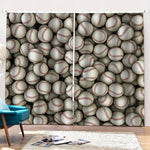 Baseballs 3D Print Pencil Pleat Curtains