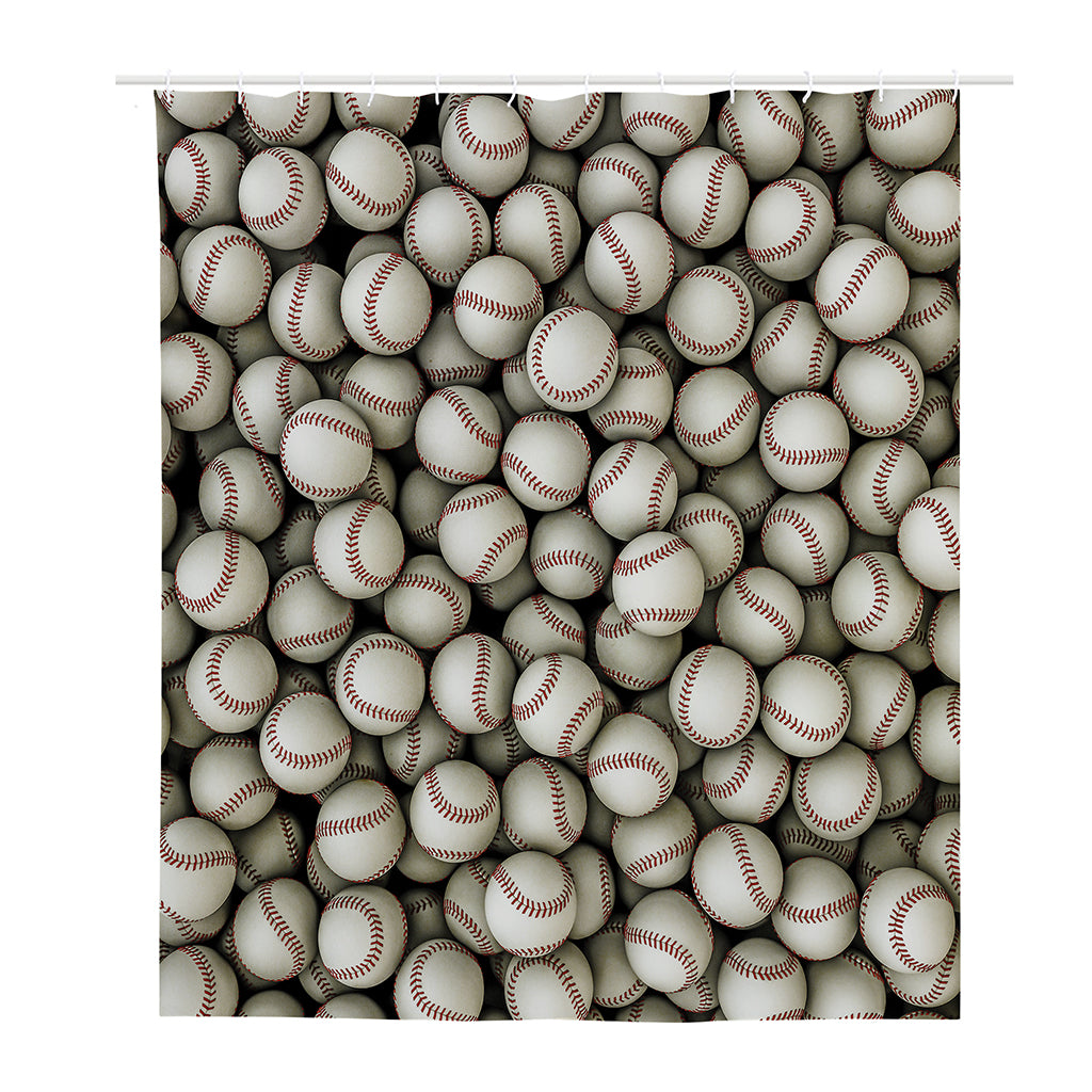 Baseballs 3D Print Polyester Shower Curtain