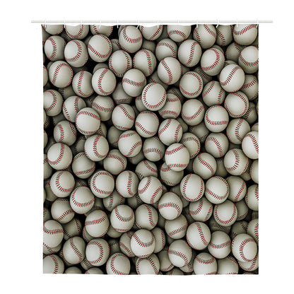 Baseballs 3D Print Polyester Shower Curtain