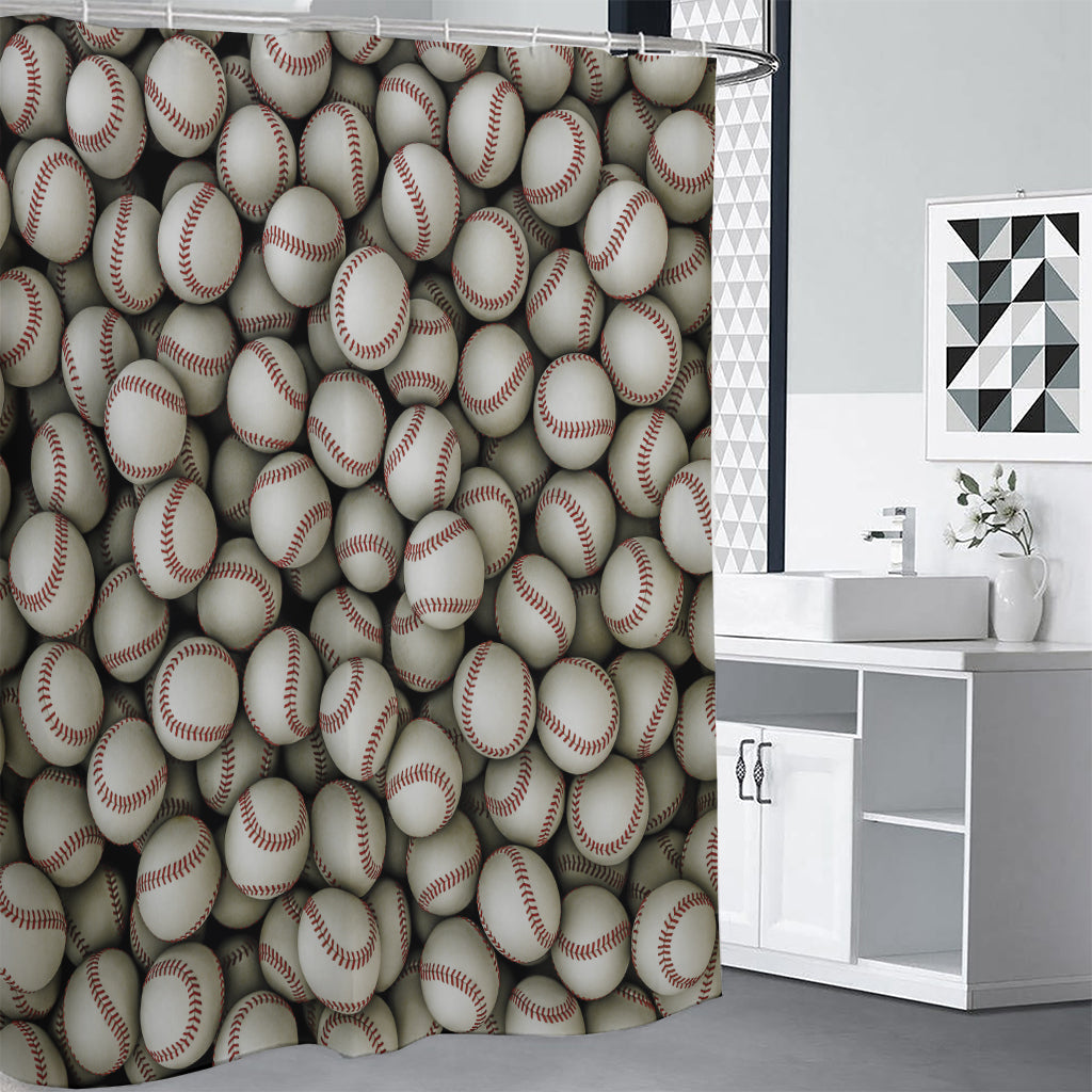 Baseballs 3D Print Premium Shower Curtain