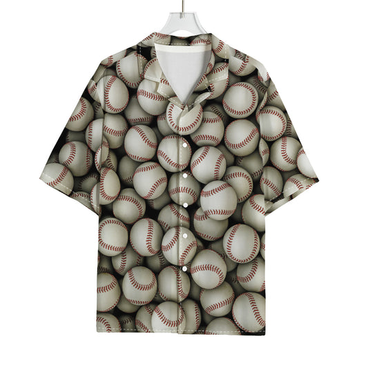 Baseballs 3D Print Rayon Hawaiian Shirt