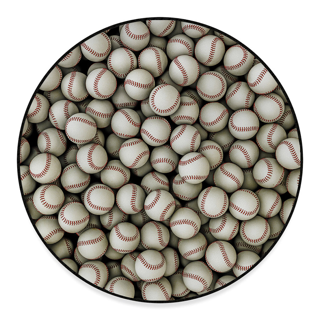 Baseballs 3D Print Round Floor Mat