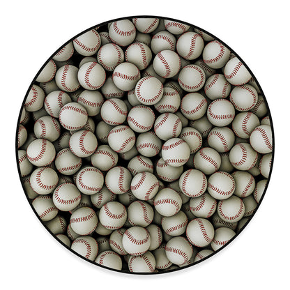 Baseballs 3D Print Round Floor Mat