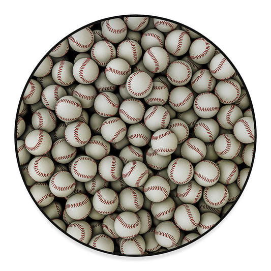 Baseballs 3D Print Round Floor Mat