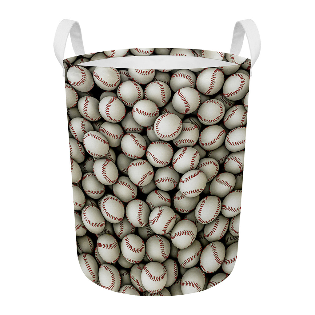 Baseballs 3D Print Round Laundry Basket