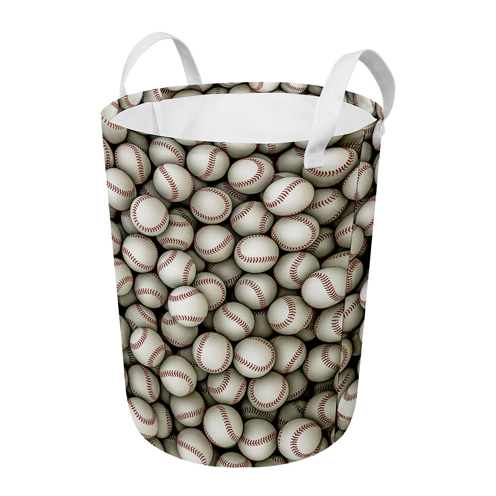 Baseballs 3D Print Round Laundry Basket