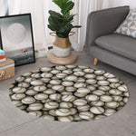 Baseballs 3D Print Round Rug