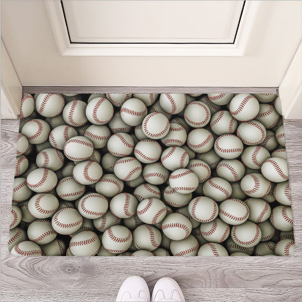 Baseballs 3D Print Rubber Doormat