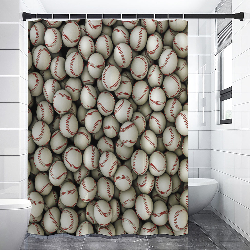 Baseballs 3D Print Shower Curtain