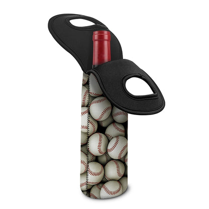 Baseballs 3D Print Single Neoprene Wine Tote