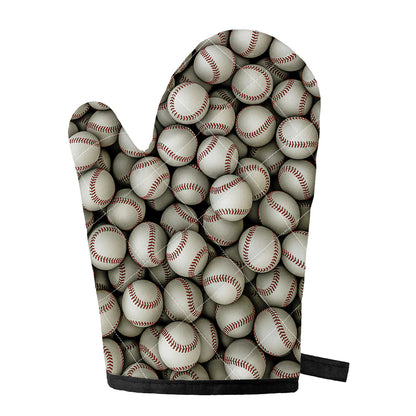 Baseballs 3D Print Single Oven Mitt