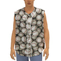 Baseballs 3D Print Sleeveless Baseball Jersey