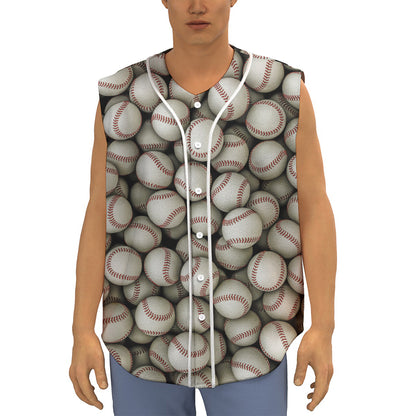 Baseballs 3D Print Sleeveless Baseball Jersey