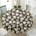 Baseballs 3D Print Waterproof Round Tablecloth