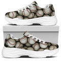 Baseballs 3D Print White Chunky Shoes
