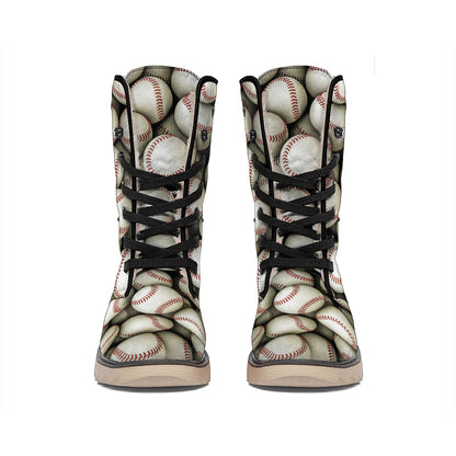 Baseballs 3D Print Winter Boots