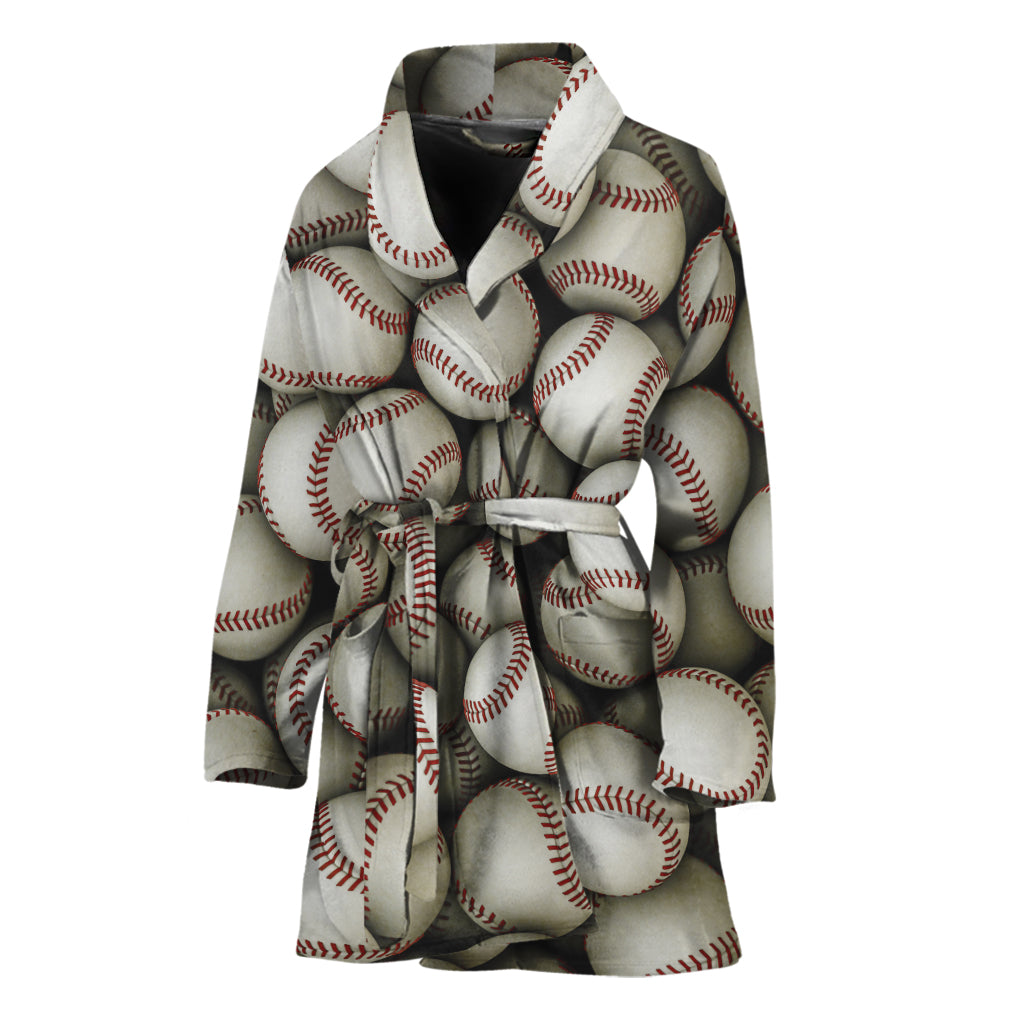 Baseballs 3D Print Women's Bathrobe