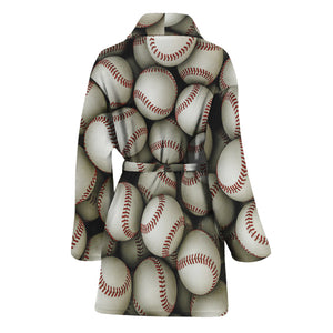 Baseballs 3D Print Women's Bathrobe