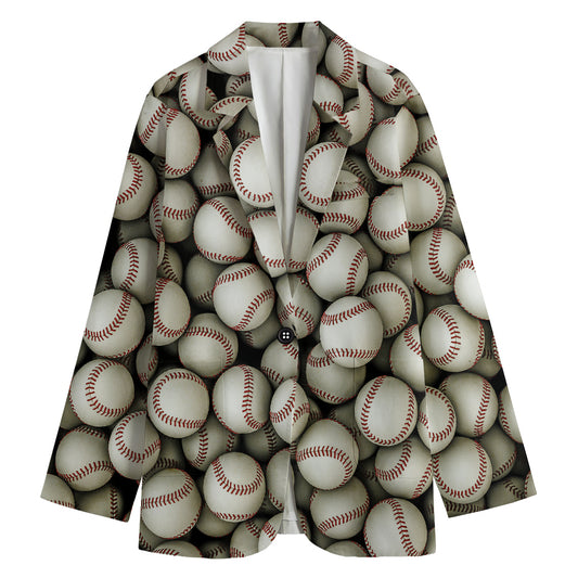Baseballs 3D Print Women's Blazer