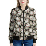 Baseballs 3D Print Women's Bomber Jacket