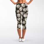 Baseballs 3D Print Women's Capri Leggings