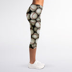 Baseballs 3D Print Women's Capri Leggings