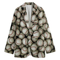 Baseballs 3D Print Women's Cotton Blazer