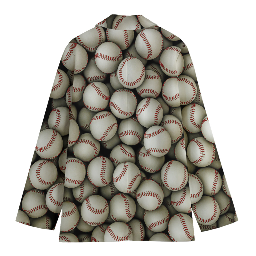 Baseballs 3D Print Women's Cotton Blazer