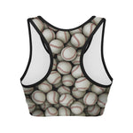 Baseballs 3D Print Women's Sports Bra