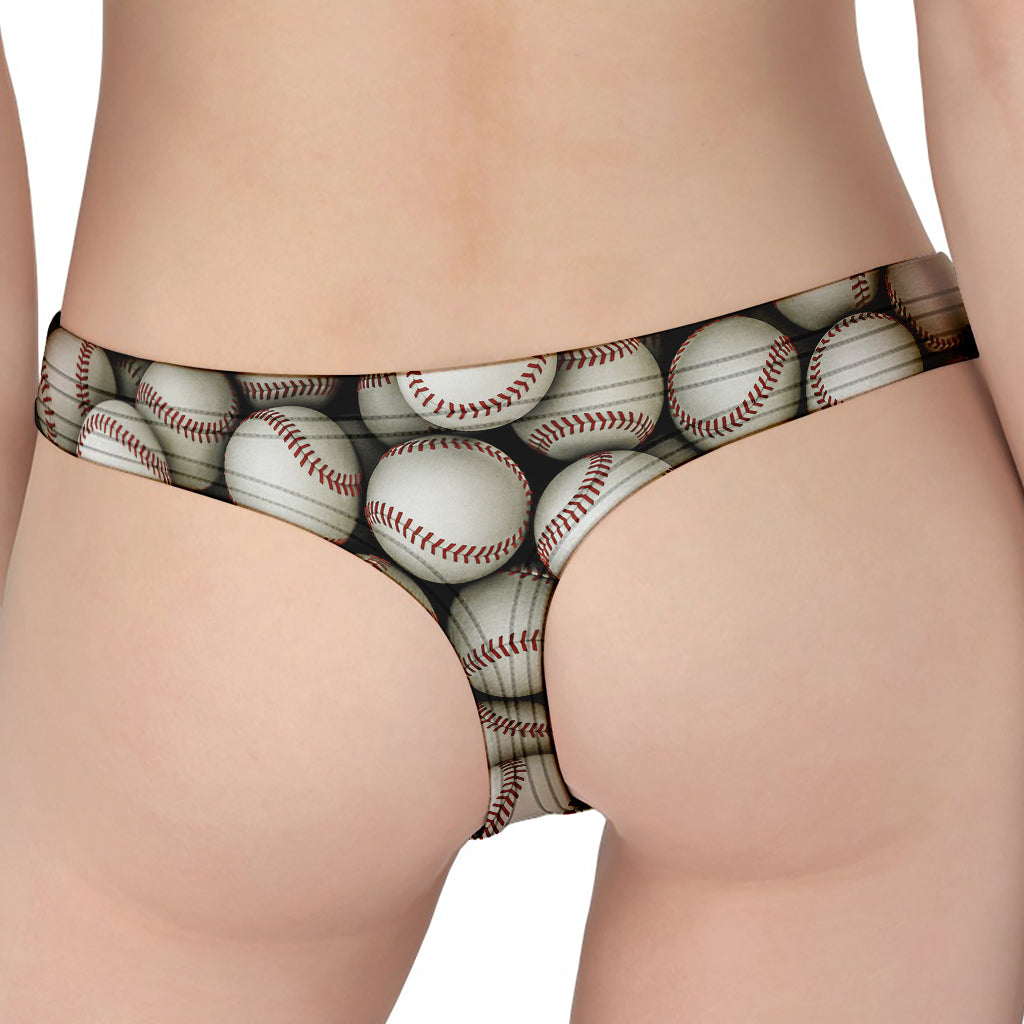 Baseballs 3D Print Women's Thong