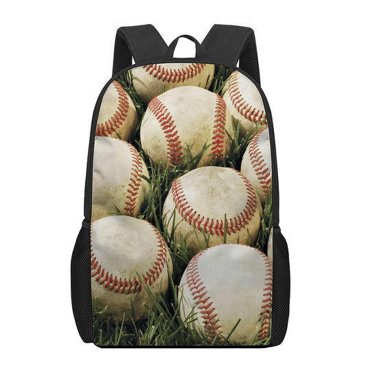 Baseballs On Field Print 17 Inch Backpack