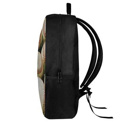 Baseballs On Field Print 17 Inch Backpack