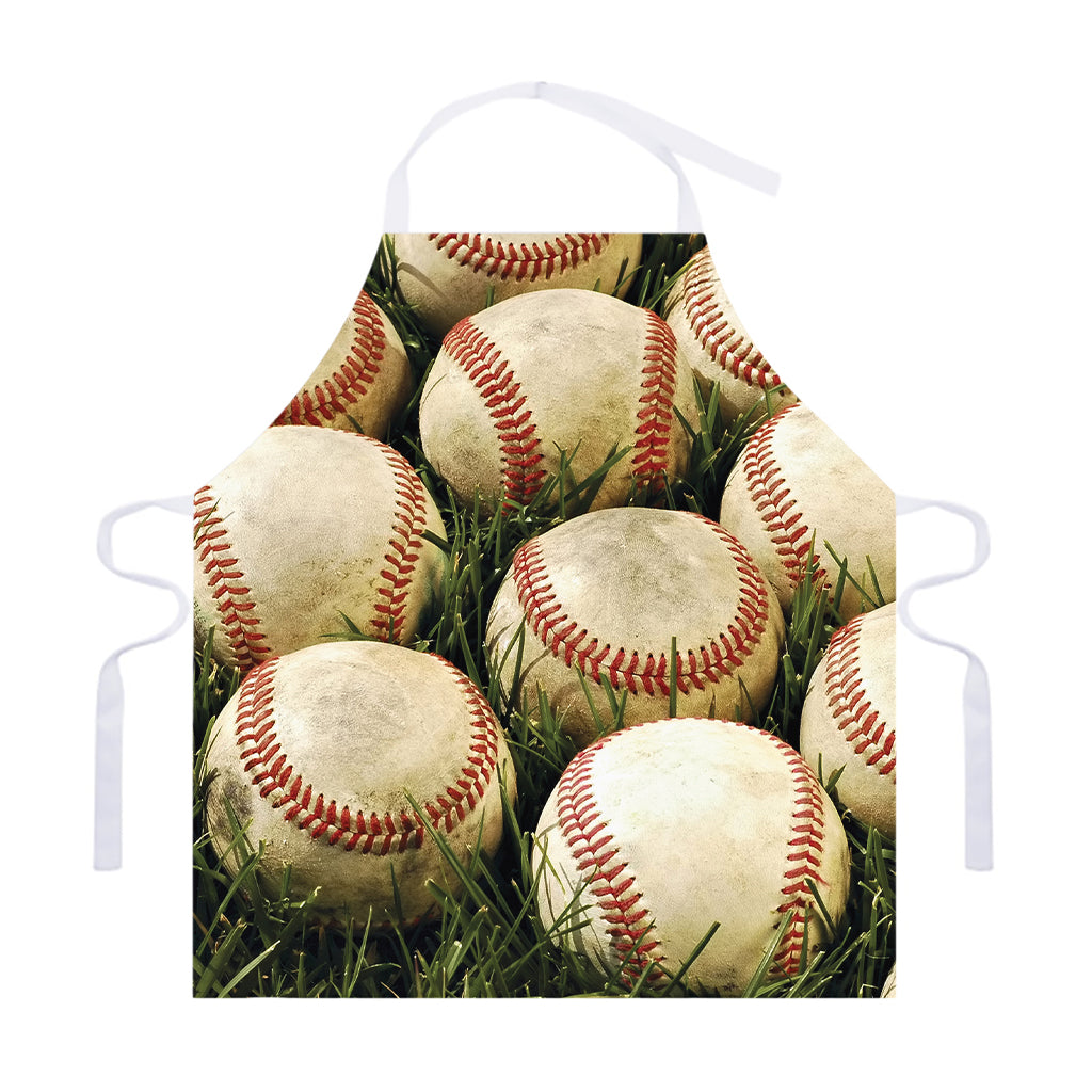 Baseballs On Field Print Adjustable Apron