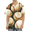 Baseballs On Field Print Aloha Shirt