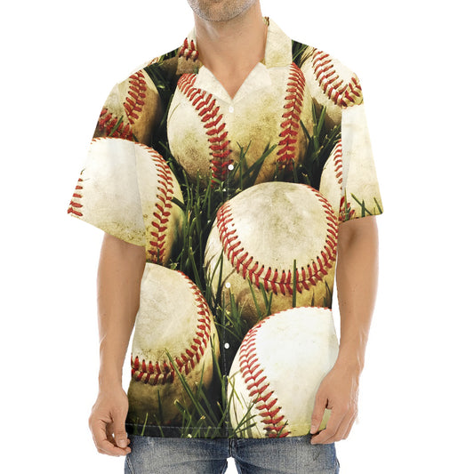 Baseballs On Field Print Aloha Shirt